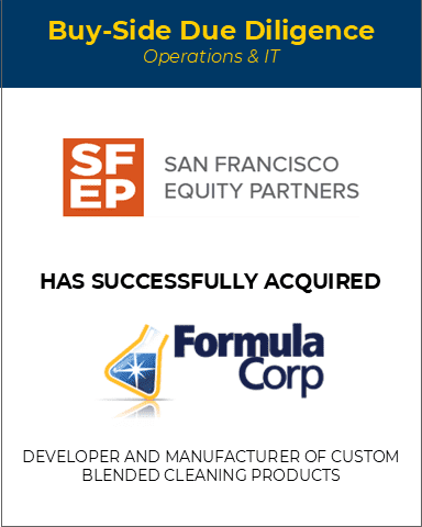San Francisco Equity Partners has successfully acquired Formula Corp, a developer and manufacturer of custom blended cleaning products.