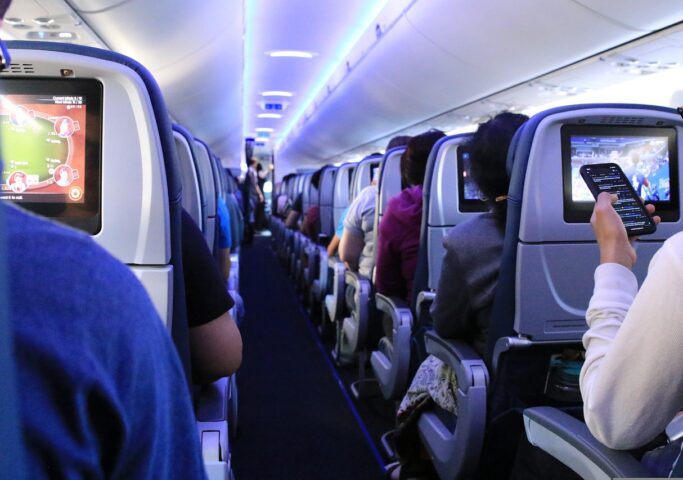 flight, airplane, interior, airbus, passengers